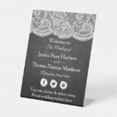 Signe De Table Bienvenue de la collection Mariage Chalkboard & La (Recto)