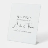 Signe De Table Bienvenue de Mariage de script simple (Recto)