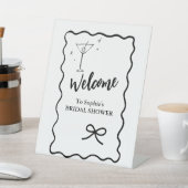 Signe De Table Bienvenue Elegant Pedestal Wavy Retro Fête des mar (In SItu)