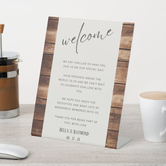 Signe De Table Bienvenue Nous sommes si ravis de vous avoir perso (In SItu)