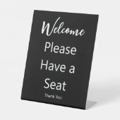 Signe De Table Bienvenue S'il vous plaît avoir un Merci de siège  (Recto)