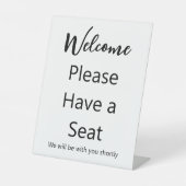 Signe De Table Bienvenue S'il vous plaît avoir un siège en blanc (Recto)