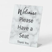 Signe De Table Bienvenue S'il vous plaît prendre place Faux Marbl (Recto)