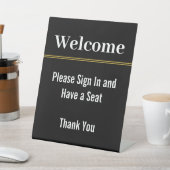 Signe De Table Bienvenue S'il vous plaît vous connecter Ayez un M (In SItu)
