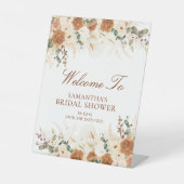Signe De Table Bienvenue sous la douche florale terracotta audaci (Recto)