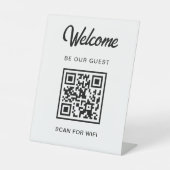 Signe De Table Bienvenue Soyez Notre Invité Scannez Le Code QR Wi (Recto)