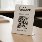 Signe De Table Bienvenue Soyez Notre Invité Scannez Le Code QR Wi