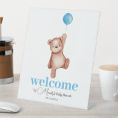 Signe De Table Bienvenue Teddy Bear Blue (In SItu)