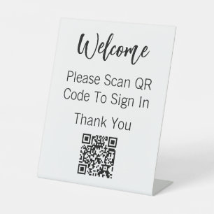 Signe De Table Bienvenue Veuillez Analyser le code QR pour vous c