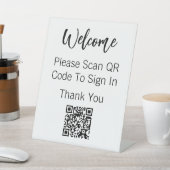 Signe De Table Bienvenue Veuillez Analyser le code QR pour vous c (In SItu)