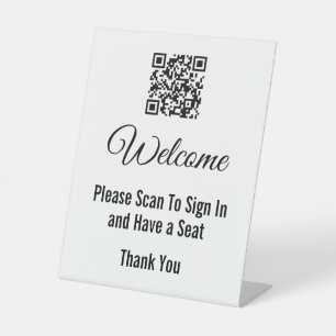 Signe De Table Bienvenue Veuillez Analyser Pour Vous Connecter Au