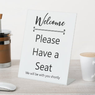 Signe De Table Bienvenue, veuillez vous asseoir ligne décorative 