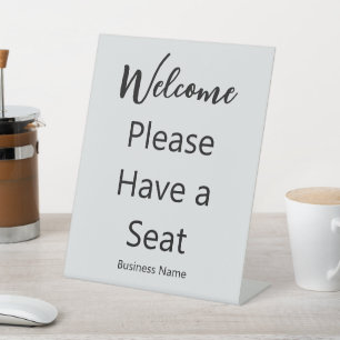 Signe De Table Bienvenue, veuillez vous asseoir Nom de l'entrepri