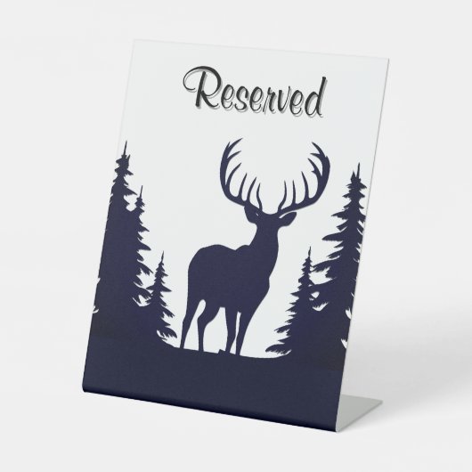 Signe De Table Big Buck Parmi Pine Trees Vector Réservé (Recto)