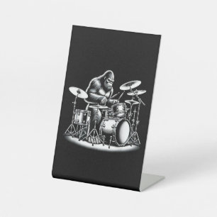Signe De Table Bigfoot Drummer Sasquatch Jouer Drums Musicien B