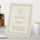 Signe De Table Birthday ivory taupe monogrammed elegant welcome (In SItu)