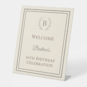 Signe De Table Birthday ivory taupe monogrammed elegant welcome (Recto)