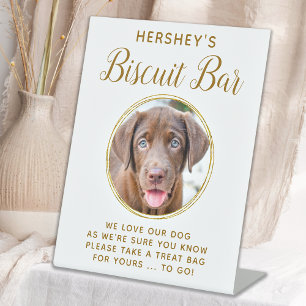Signe De Table Biscuit Bar Animal Photo Gold Chien Mariage Favori
