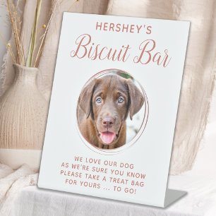 Signe De Table Biscuit Bar Animaux de compagnie Photo Rose Gold C