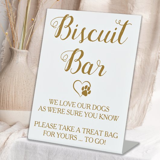 Signe De Table Biscuit Bar Chic Gold Pet Chien Traite Mariage Fav
