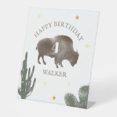 Signe De Table Bison Buffalo Desert Cactus Ranch Western Annivers (Recto)