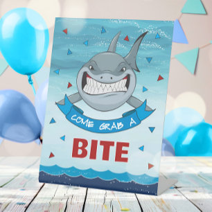 Signe De Table Bites de requin Anniversaire Fête moderne Nourritu