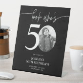 Signe De Table Black 50th Birthday Affiche de bienvenue | Regarde (In SItu)