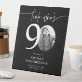 Signe De Table Black 90e Affiche de bienvenue d'anniversaire | Re (In SItu)