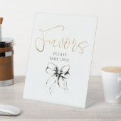 Signe De Table Black and Gold Bow Bridal Shower Favors (In SItu)