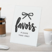 Signe De Table Black Bow Bridal Shower Favors (In SItu)