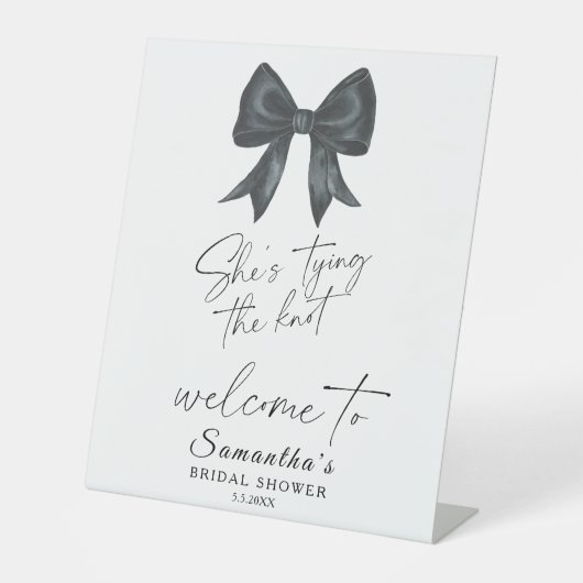 Signe De Table Black Bow Elle noue le noeud Bienvenue nuptiale (Recto)