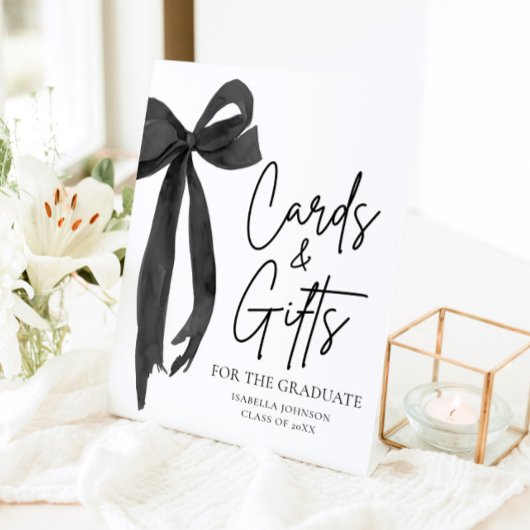 Signe De Table Black Bow Graduate Party Cartes et cadeaux