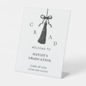 Signe De Table Black Bow Tassel Graduation Party Welcome (Recto)