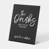 Signe De Table Black Drinks On Us Open Bar Sign (Recto)