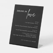 Signe De Table Black Drunk In Love Modern Mariage Bar Sign (Recto)