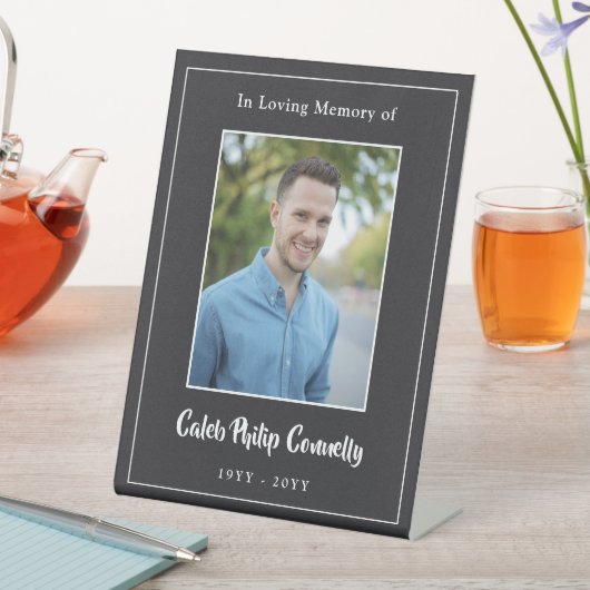 Signe De Table Black Elegant In Love Memory Photo (In SItu)