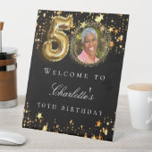 Signe De Table Black gold 50e photo anniversaire fête bienvenue (In SItu)