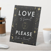 Signe De Table Black & Gold Céleste Lune Stars Mariage Treat (In SItu)