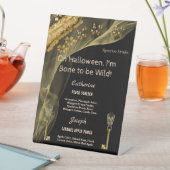 Signe De Table Black & Gold Halloween Squelette Signature Boisson (In SItu)
