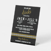 Signe De Table Black Gold moderne Sporty Son Mariage Boissons (Recto)