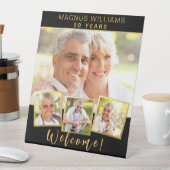 Signe De Table Black gold photo collage anniversaire fête d'anniv (In SItu)