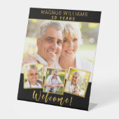 Signe De Table Black gold photo collage anniversaire fête d'anniv (Recto)