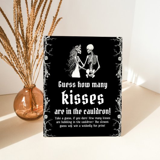 Signe De Table Black Gothic Halloween Devinez Combien De Baisers 