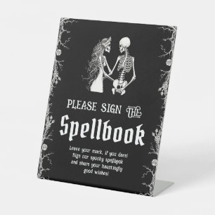 Signe De Table Black Gothic Halloween Veuillez Signer Le Livre de