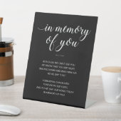 Signe De Table Black In Memory You Poem Mariage Memorial (In SItu)