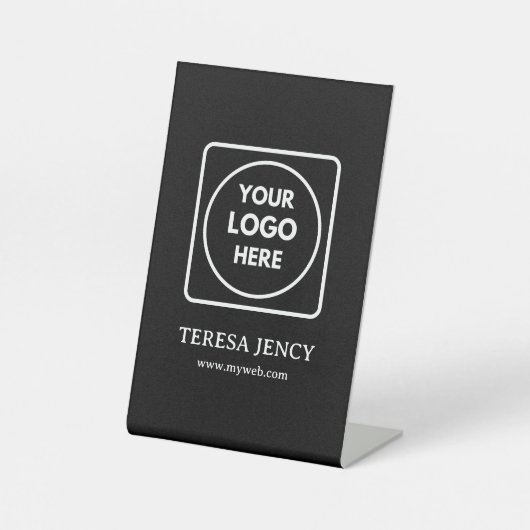 Signe De Table Black Logo Display Stand for Branding (Recto)