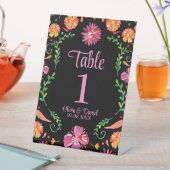 Signe De Table Black Mexican Fiesta Floral Mariage Numéro de tabl (In SItu)