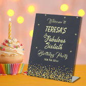 Signe De Table Black & or fabuleux soixantième anniversaire bienv