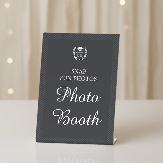 Signe De Table Black Personnalisé Photo Booth Graduation Party