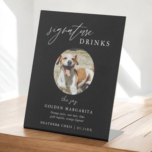 Signe De Table Black Pet Signature Boissons Bar Mariage